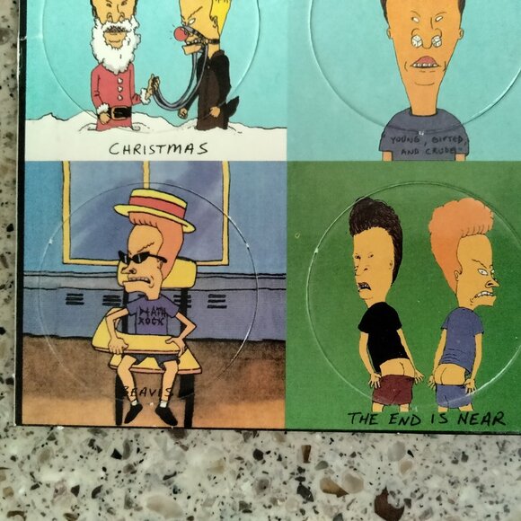 DUO: New Beavis & Butthead Unpunched Pogs Milk Caps Sheets - Picture 5 of 11